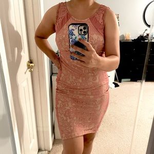 Dusty pink midi dress